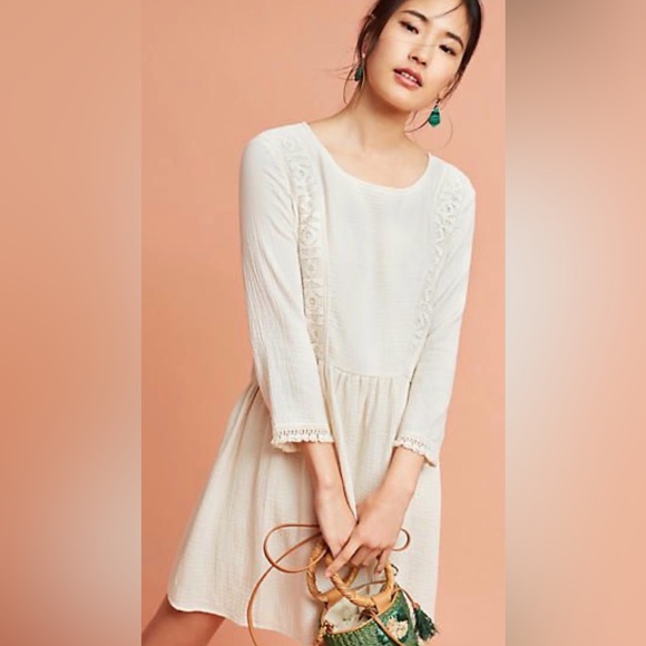 Eri & Ali Dresses & Skirts - Anthropologie Eri & Ali Edira Lace Cream Tunic Dress Size Small